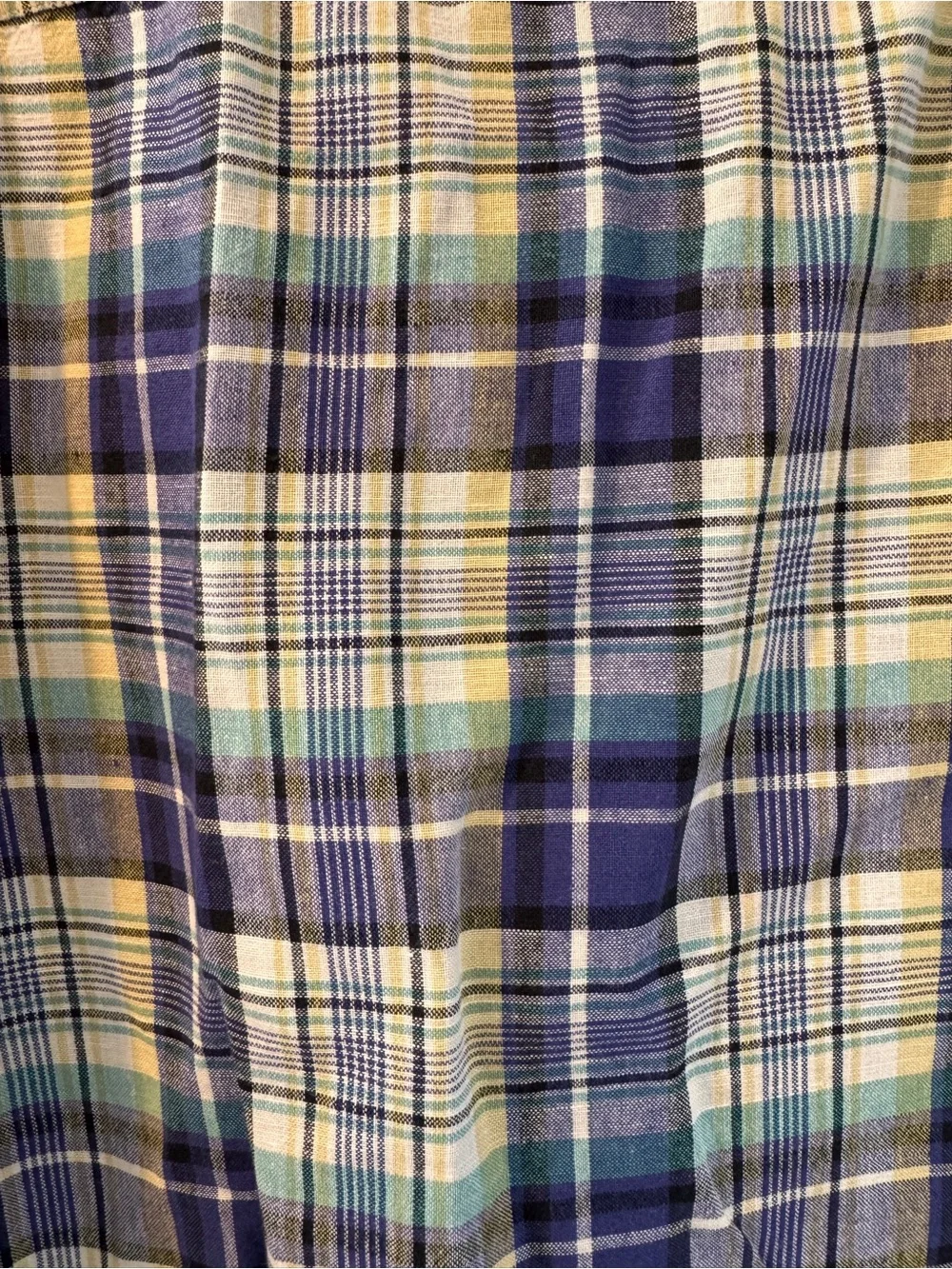 Banana Republic Plaid Button-Down Shirt in Purple, Green and White